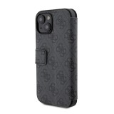 Guess PU 4G Metal Logo Book Pouzdro pro iPhone 15 Grey