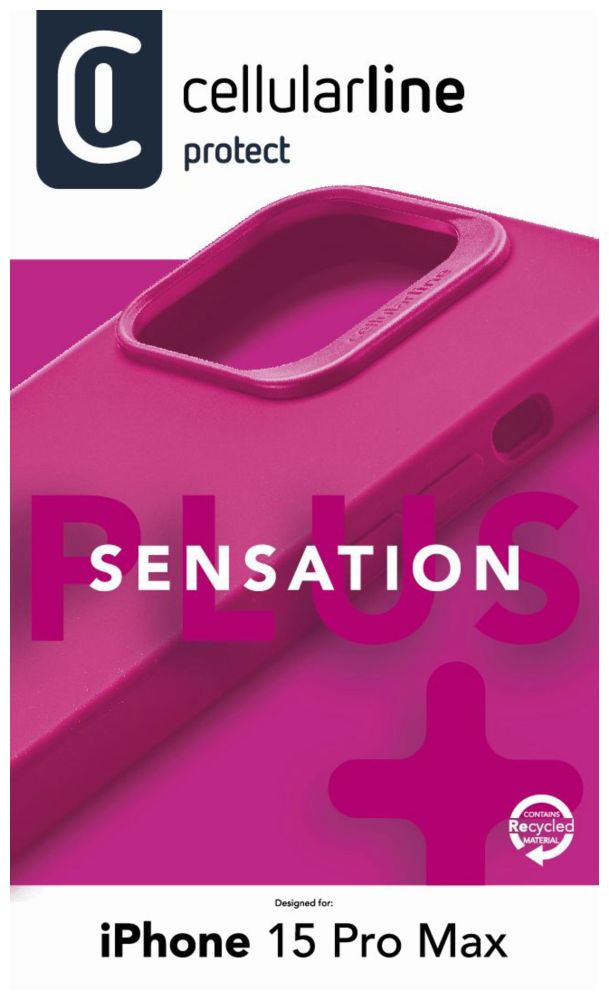 Ochranný silikonový kryt Cellularline Sensation Plus pro Apple iPhone 15 Pro Max, růžový