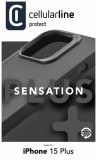 Ochranný silikonový kryt Cellularline Sensation Plus pro Apple iPhone 15 Plus, černý