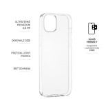 Ultratenké TPU gelové pouzdro FIXED Skin pro Apple iPhone 15, 0,6 mm, čiré