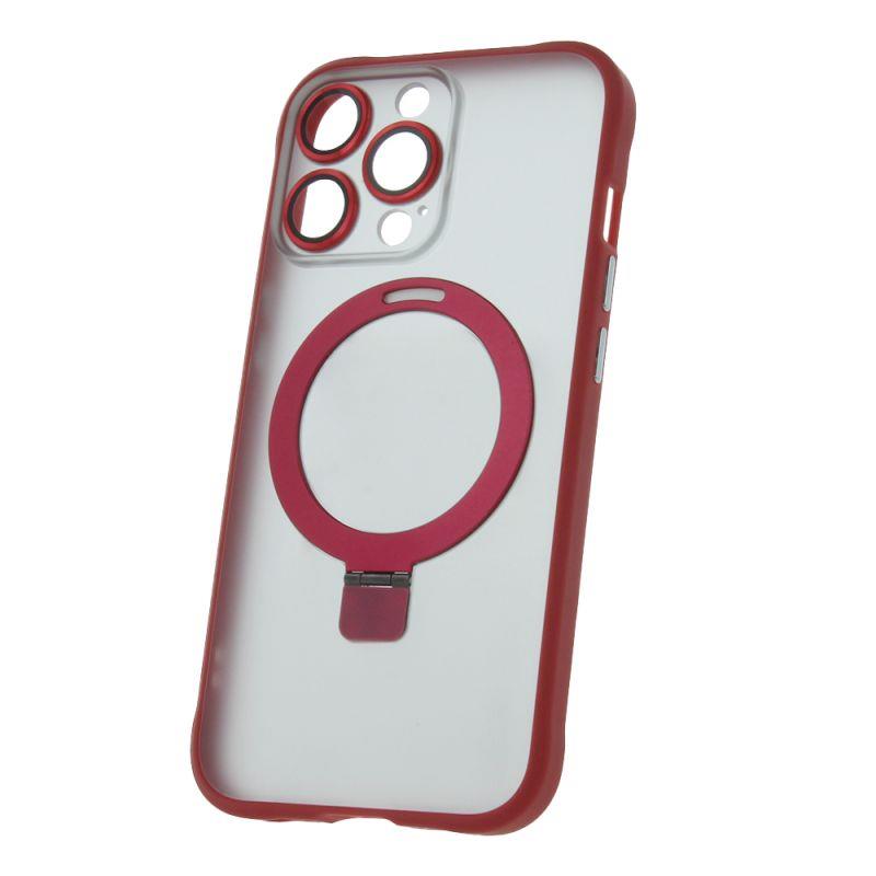 Silikonové TPU pouzdro Mag Ring pro Apple iPhone 13 Pro, červená