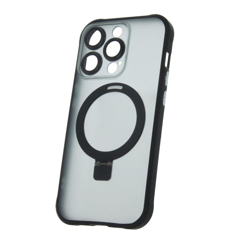 Silikonové TPU pouzdro Mag Ring pro Apple iPhone 14 Pro, černá