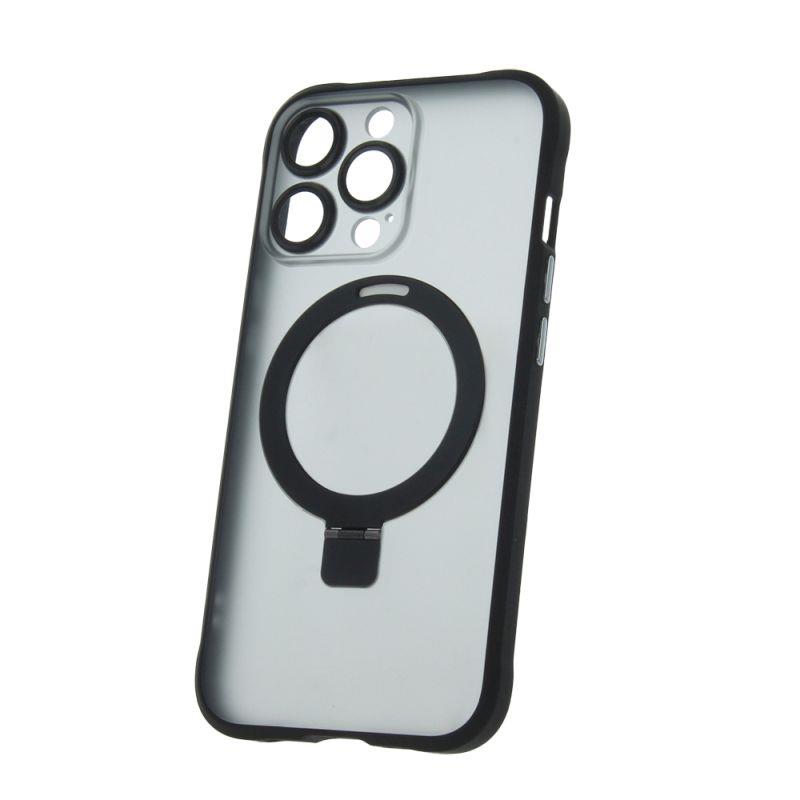 Silikonové TPU pouzdro Mag Ring pro Apple iPhone 13 Pro, černá