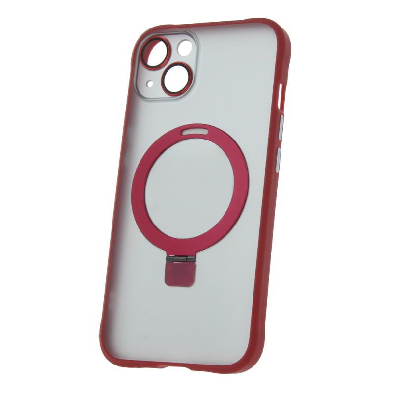 Silikonové TPU pouzdro Mag Ring pro Apple iPhone 13, červená