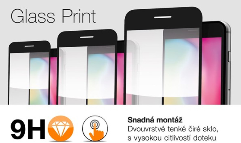 Ochrana displeje GLASS PRINT iPhone 15 Pro černá