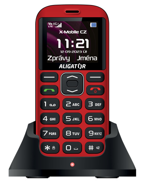 ALIGATOR A720 4G Senior černý + stolní nabíječka