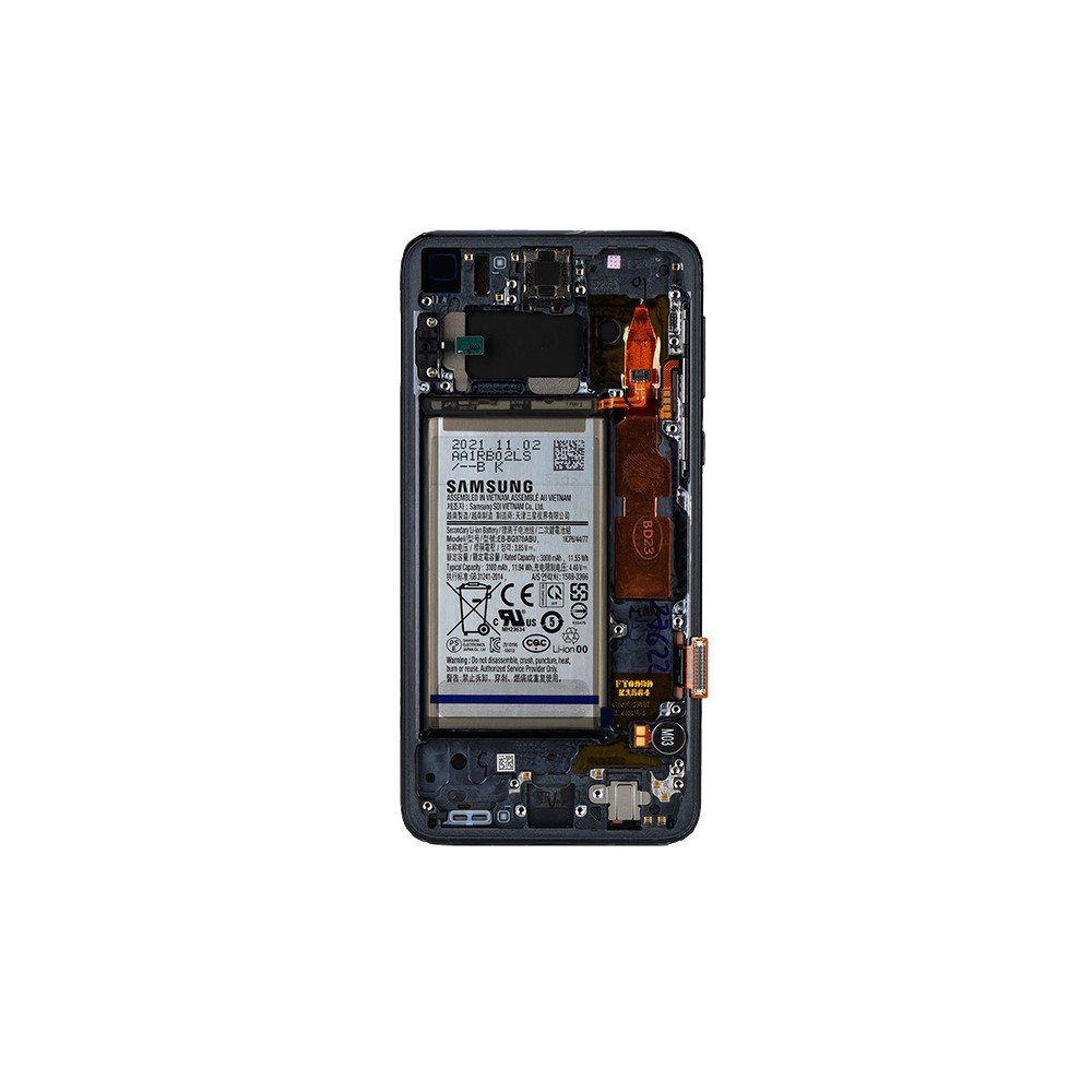 LCD display + dotyk + přední kryt + baterie pro Samsung Galaxy S10e, prism black (Service Pack)