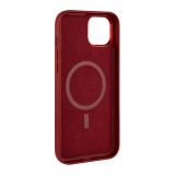 Kožený zadní kryt FIXED MagLeather s podporou MagSafe pro Apple iPhone 15 Plus, červený