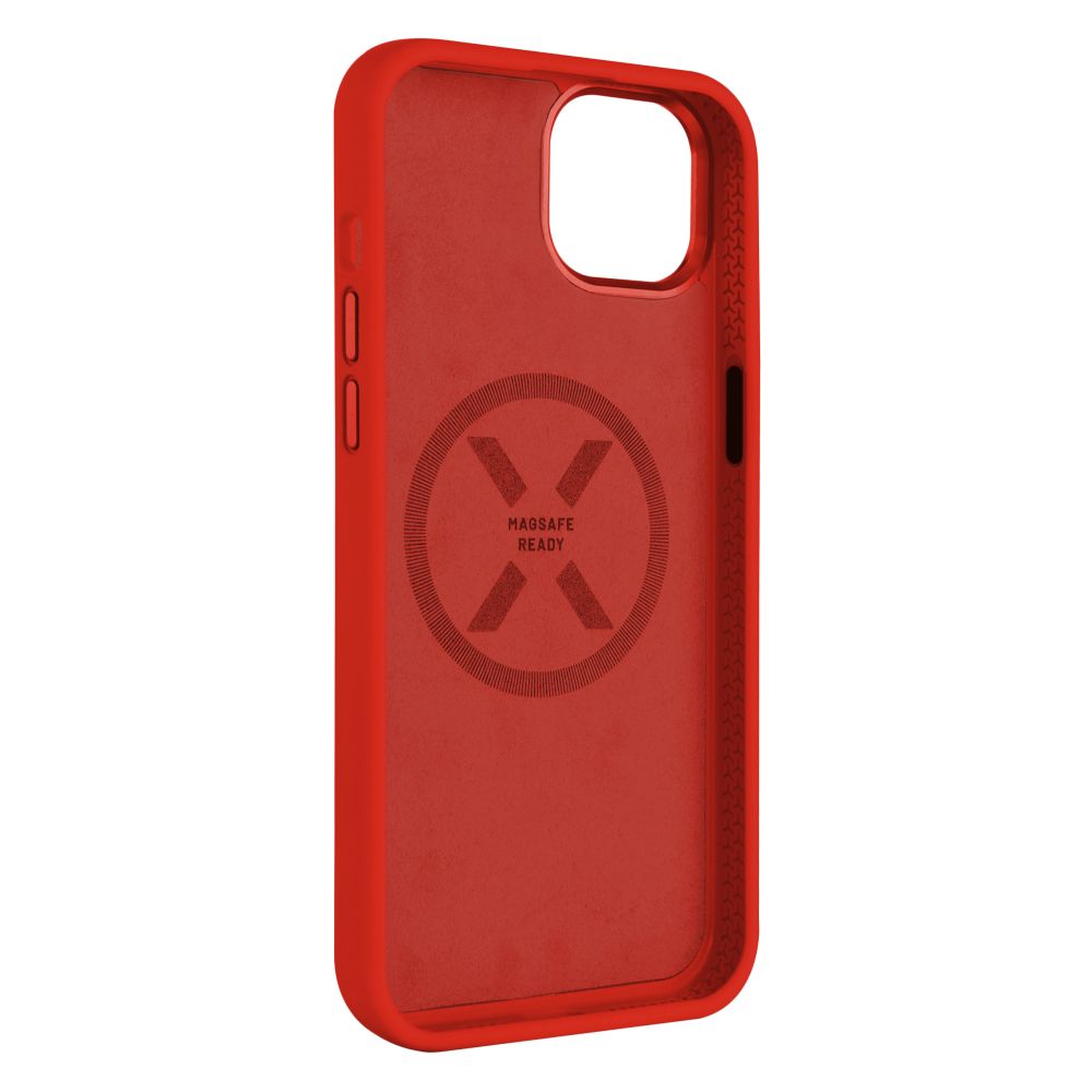 Zadní kryt FIXED MagFlow s podporou MagSafe pro Apple iPhone 15, červená
