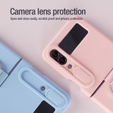 Nillkin CamShield Silky Silikonový Kryt pro Samsung Galaxy Z Flip 4 5G Light Peach