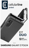 Ochranný kryt Cellularline Fit Duo pro Samsung Galaxy Z Fold4, PU kůže, černý