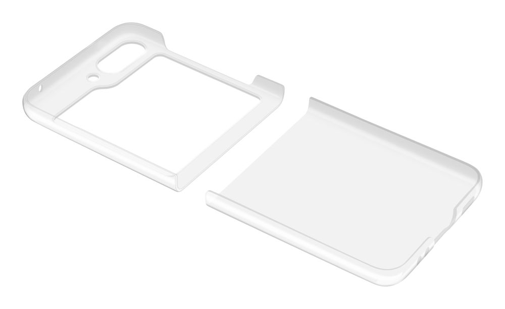 Zadní kryt s ochranným rámečkem Cellularline Clear Duo pro Samsung Galaxy Z Flip5, transparentní