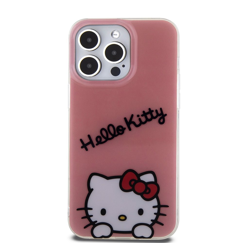 Hello Kitty IML Daydreaming Logo Zadní Kryt pro iPhone 15 Pro Max Pink