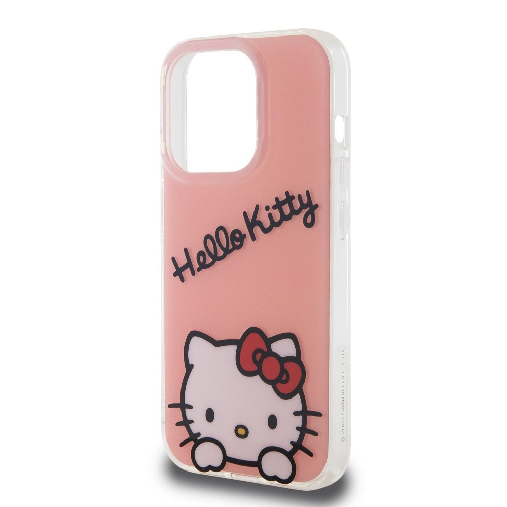 Hello Kitty IML Daydreaming Logo Zadní Kryt pro iPhone 15 Pro Pink