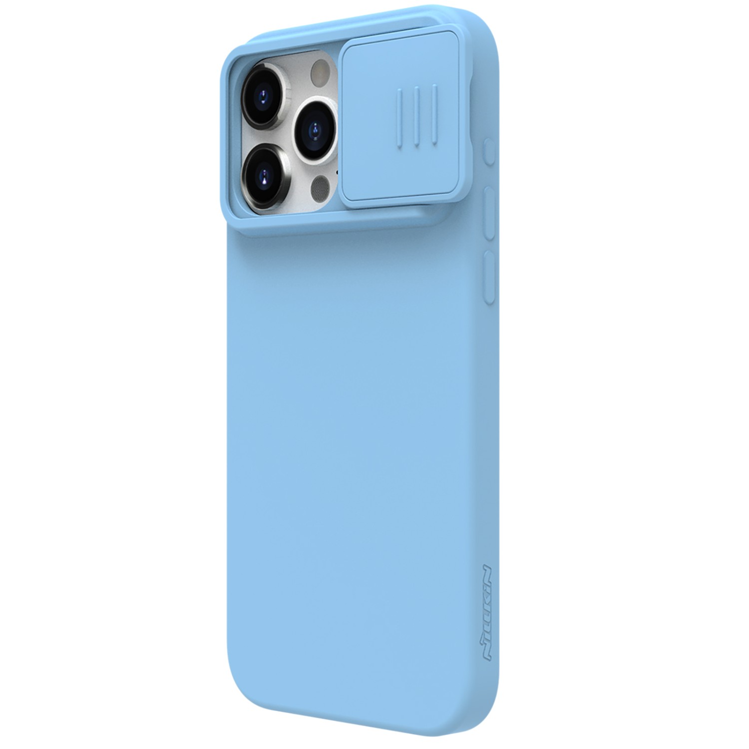 Silikonový kryt Nillkin CamShield Silky pro Apple iPhone 15 Pro, blue haze