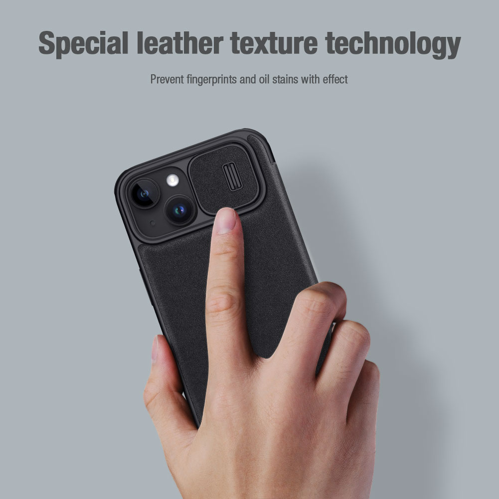 Flipové pouzdro Nillkin Qin Book PRO Plain Leather pro Apple iPhone 15, black