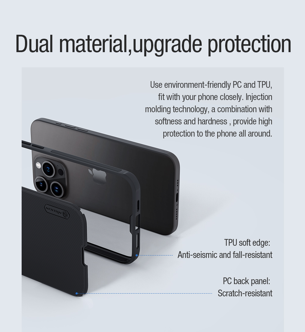 Nillkin Super Frosted PRO Magnetic Zadní Kryt pro Apple iPhone 15 Pro Blue