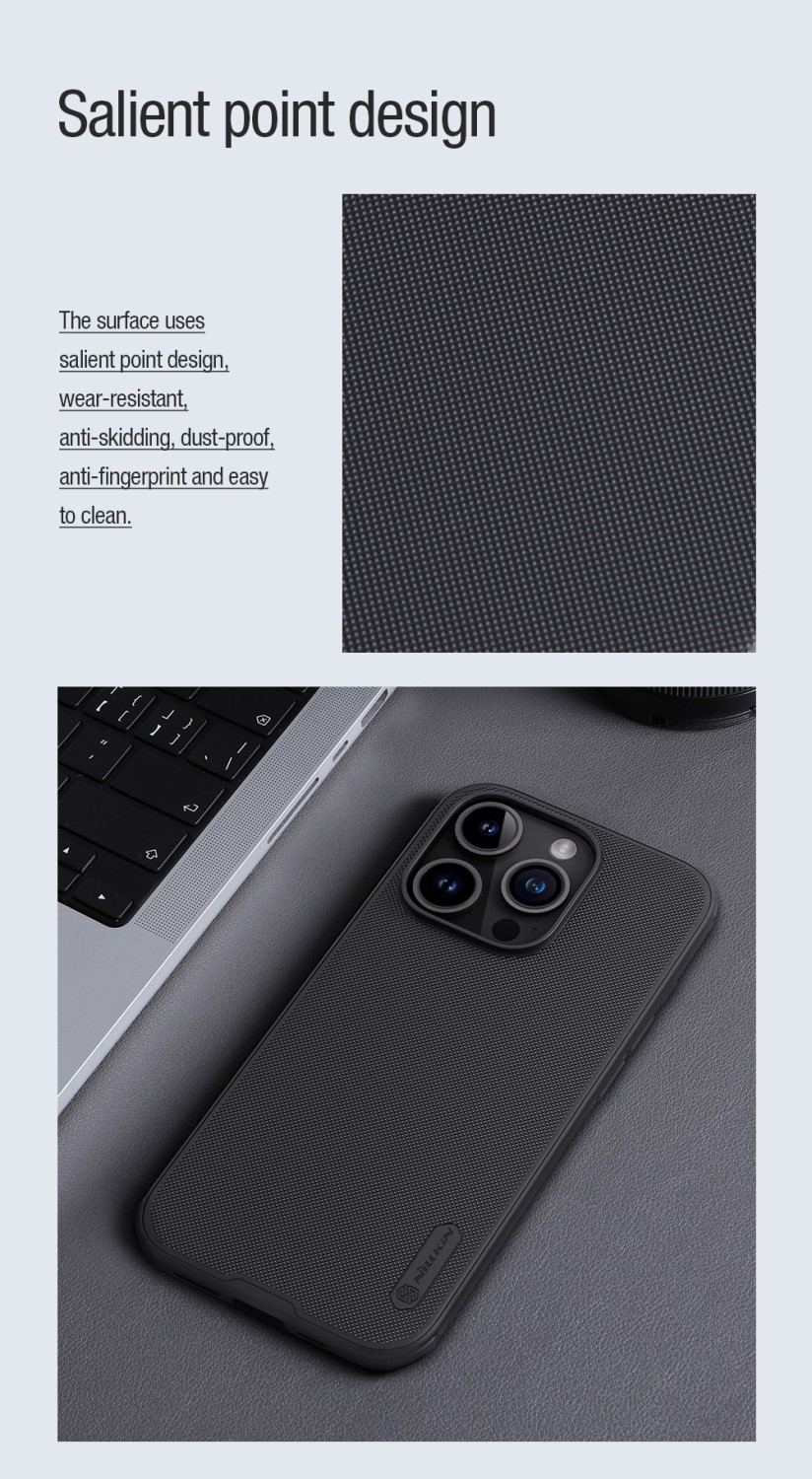 Nillkin Super Frosted PRO Magnetic Zadní Kryt pro Apple iPhone 15 Pro Blue