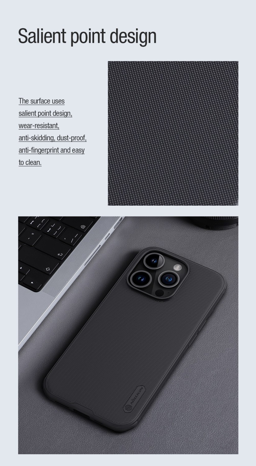 Nillkin Super Frosted PRO Magnetic Zadní Kryt pro Apple iPhone 15 Pro Black