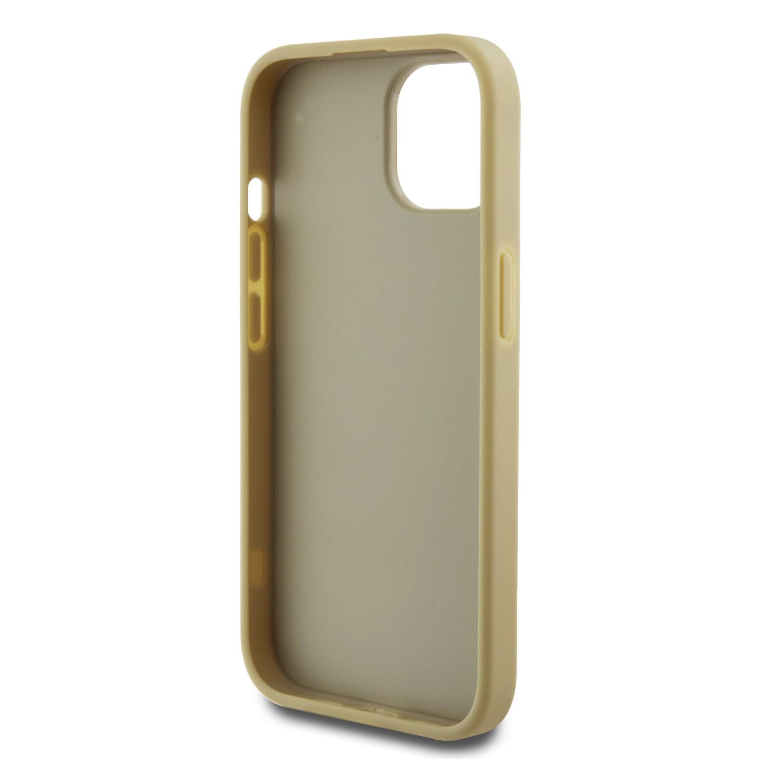 Guess PU Fixed Glitter 4G Metal Logo Zadní Kryt pro iPhone 13 Gold