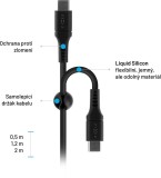 Nabíjecí a datový kabel FIXED Liquid silicone s konektory USB-C/USB-C a podporou PD, 2m, USB 2.0, 60W, černá