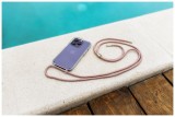 Pouzdro FIXED Pure Neck s růžovou šňůrkou na krk pro Samsung Galaxy S24