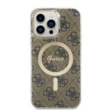 Guess 4G IML MagSafe Zadní Kryt pro iPhone 14 Pro Max Brown