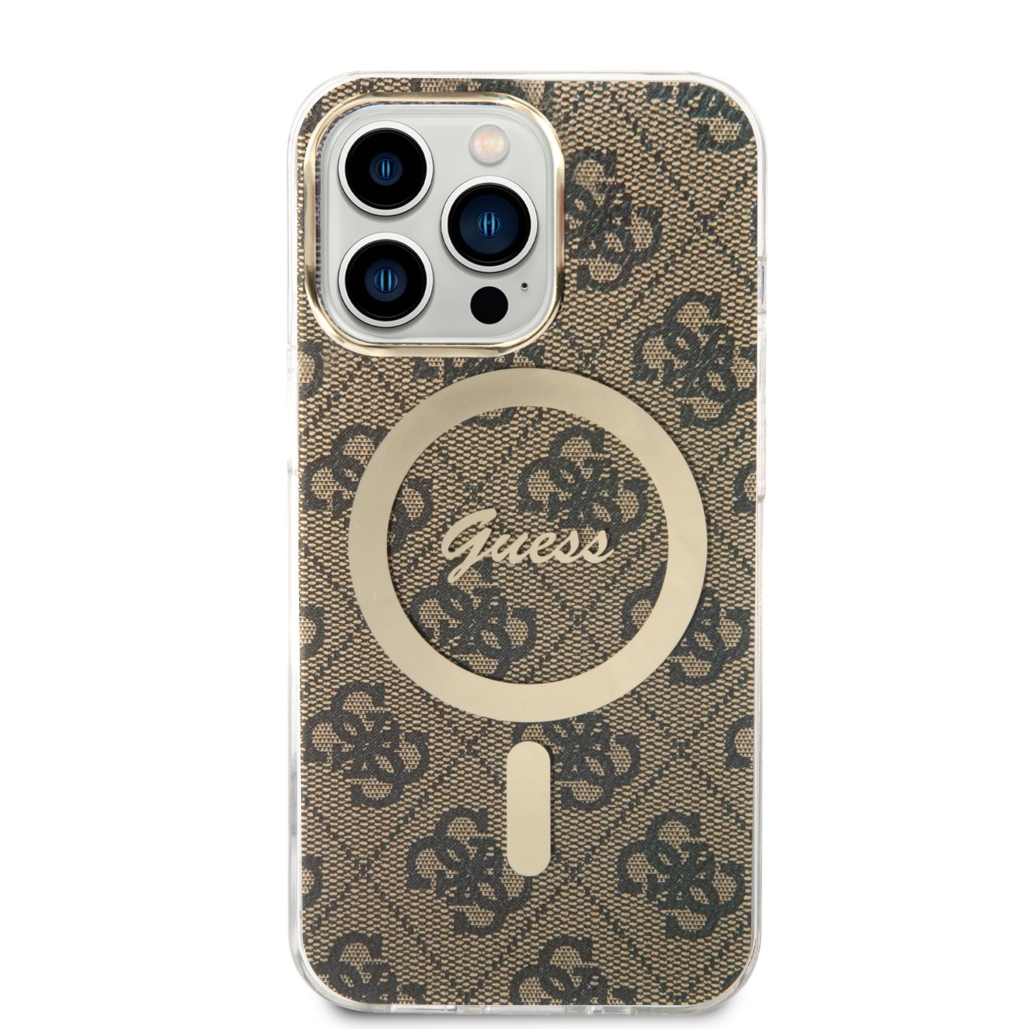 Levně Zadní kryt Guess 4G IML MagSafe pro Apple iPhone 13 Pro, brown