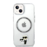 Karl Lagerfeld IML Karl and Choupette NFT MagSafe Zadní Kryt pro iPhone 15 Plus Transparent