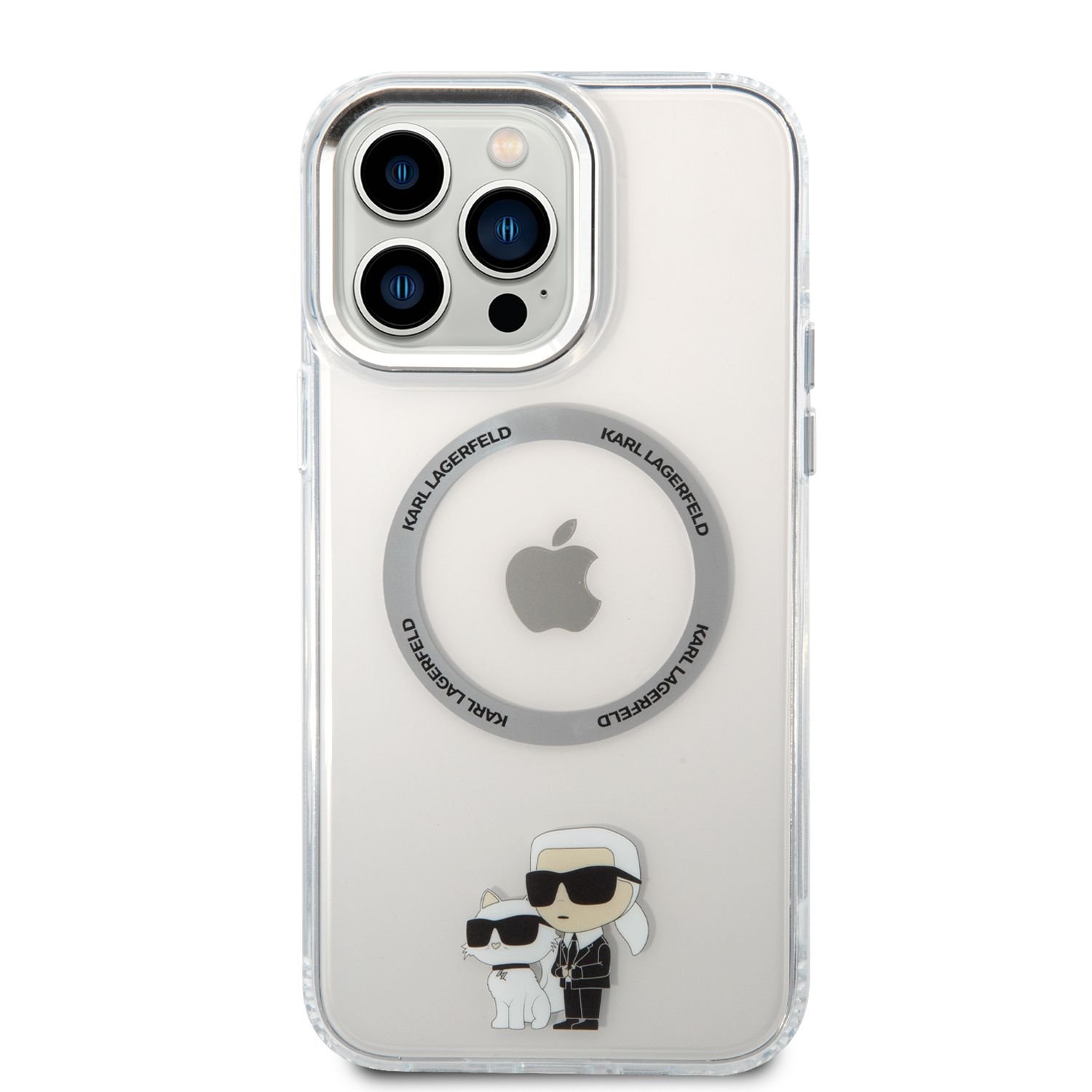 Zadní kryt Karl Lagerfeld IML Karl and Choupette NFT MagSafe pro Apple iPhone 13 Pro Max, transparentní