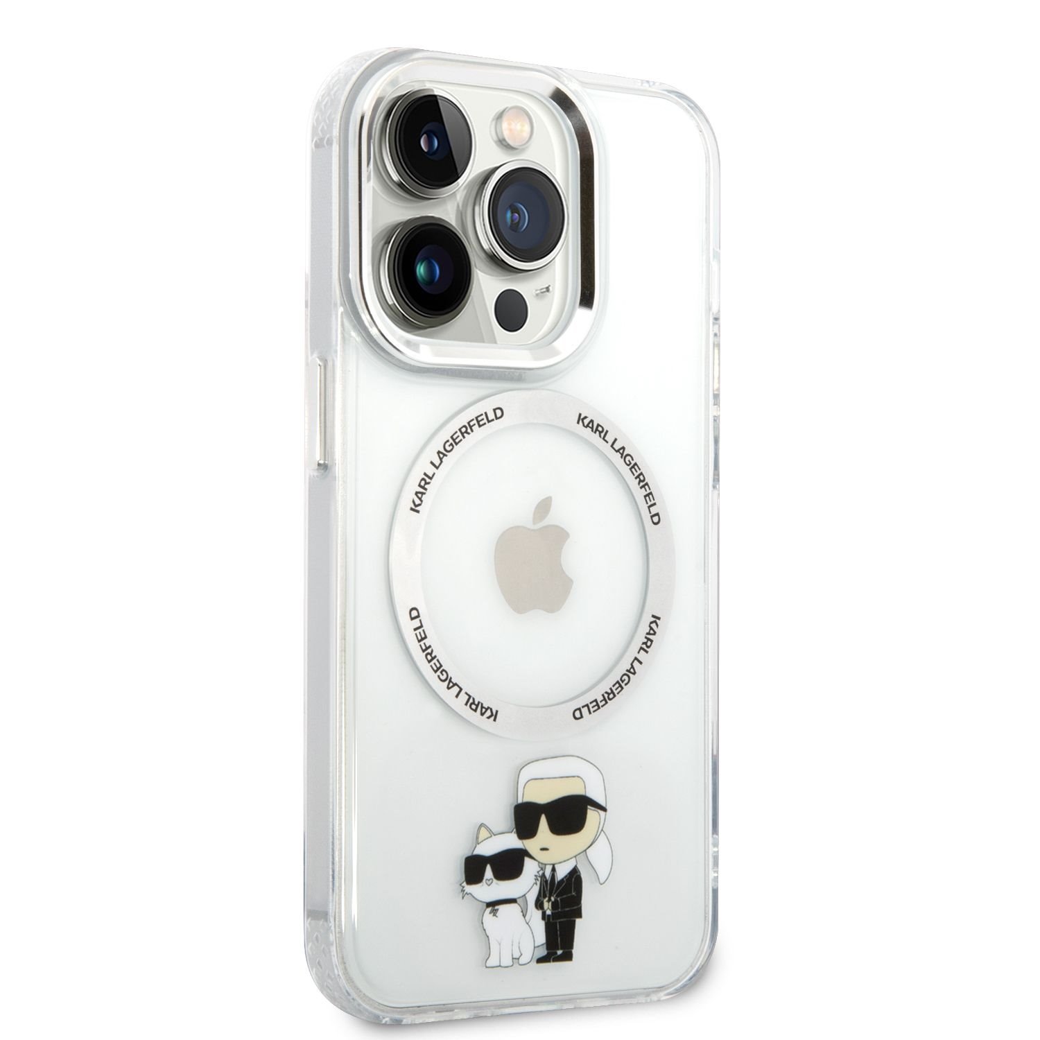 Karl Lagerfeld IML Karl and Choupette NFT MagSafe Zadní Kryt pro iPhone 14 Pro Transparent