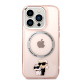 Karl Lagerfeld IML Karl and Choupette NFT MagSafe Zadní Kryt pro iPhone 14 Pro Max Pink