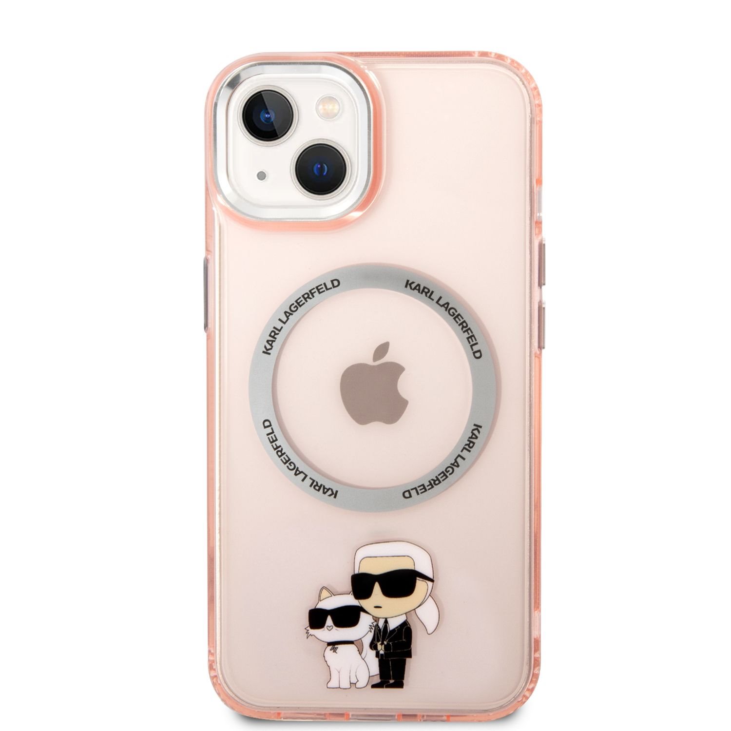 Karl Lagerfeld IML Karl and Choupette NFT MagSafe Zadní Kryt pro iPhone 14 Pink