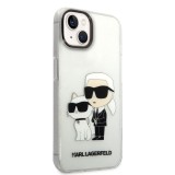 Karl Lagerfeld IML Glitter Karl and Choupette NFT Zadní Kryt pro iPhone 14 Transparent