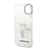 Karl Lagerfeld IML Glitter Karl and Choupette NFT Zadní Kryt pro iPhone 14 Transparent