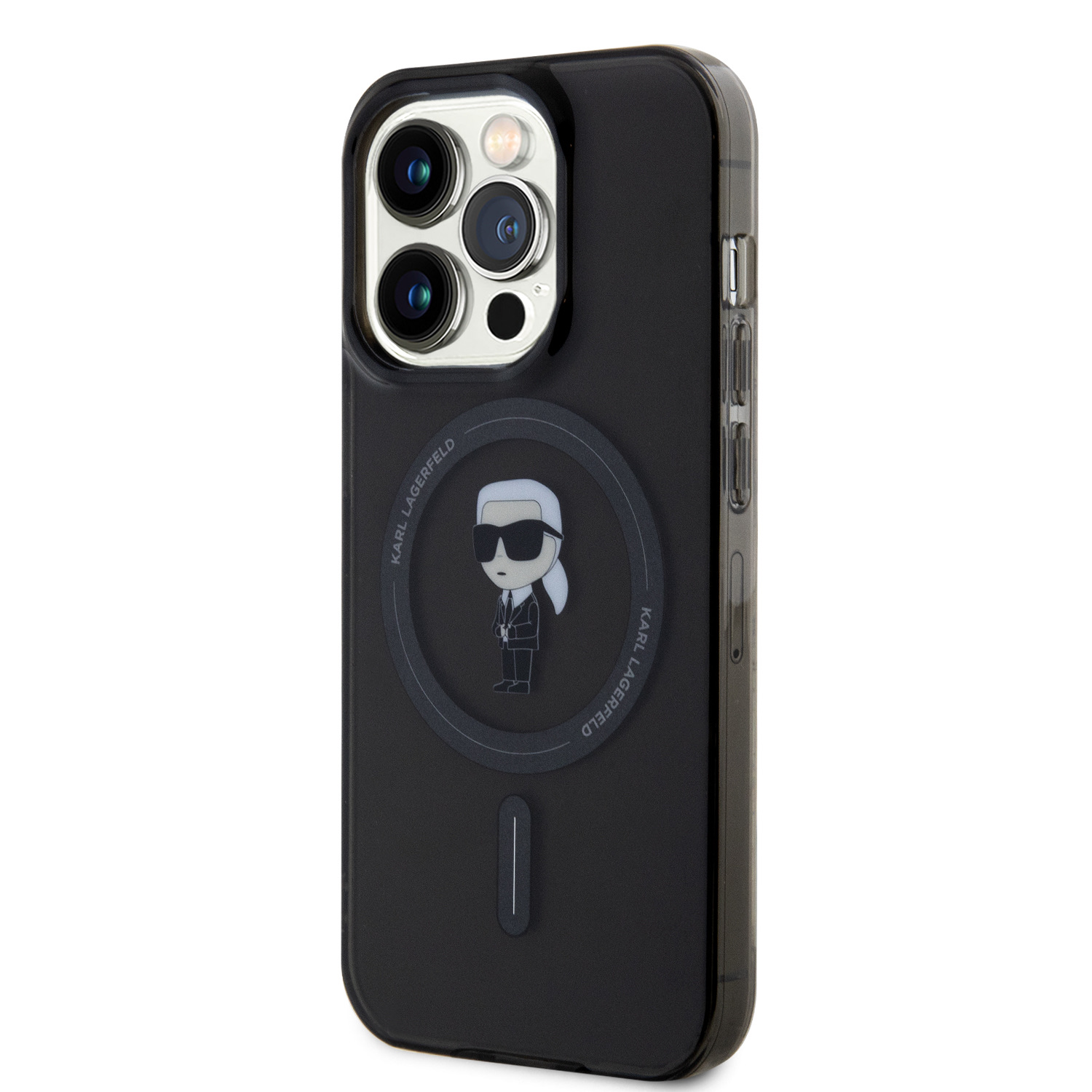 Levně Zadní kryt Karl Lagerfeld IML Ikonik MagSafe pro Apple iPhone 15 Pro, černá