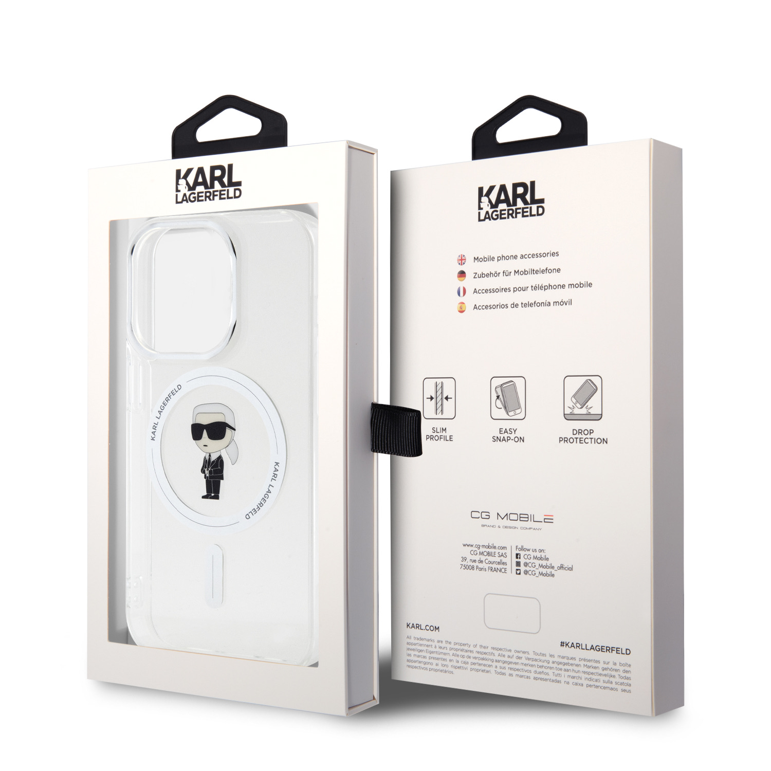 Karl Lagerfeld IML Ikonik MagSafe Zadní Kryt pro iPhone 15 Pro Transparent