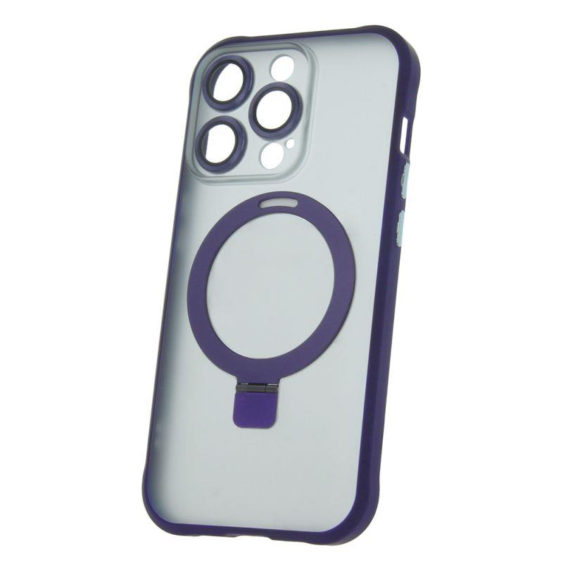 Silikonové TPU pouzdro Mag Ring pro Apple iPhone 15 Pro Max, fialová