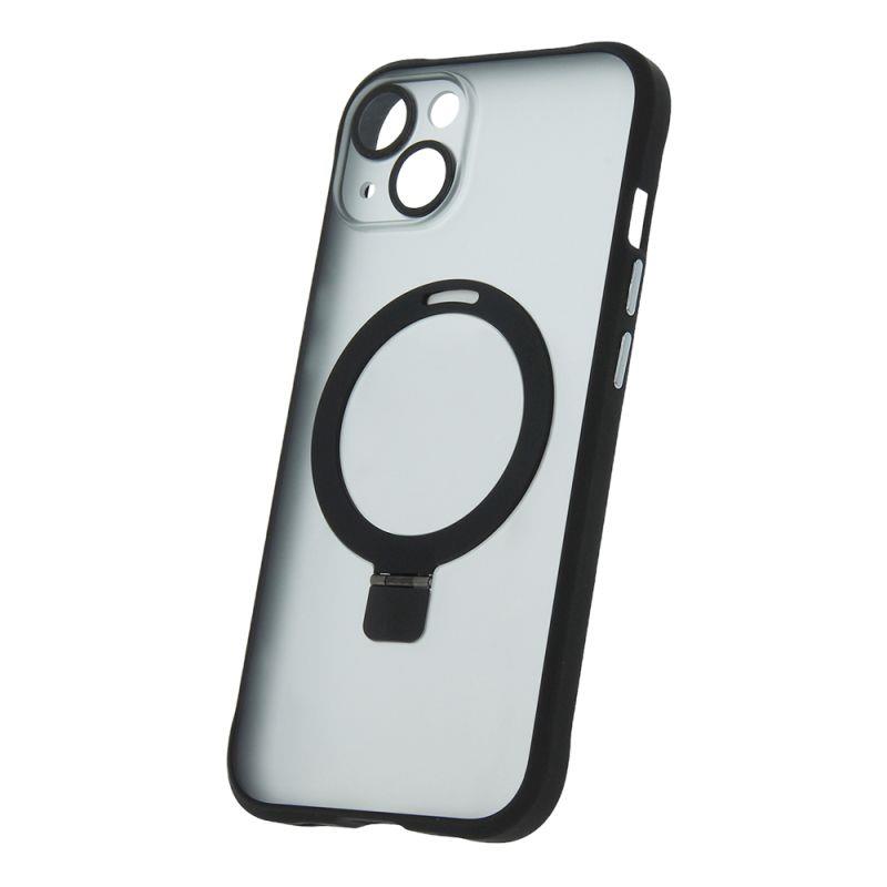 Silikonové TPU pouzdro Mag Ring pro Apple iPhone 15 Plus, černá