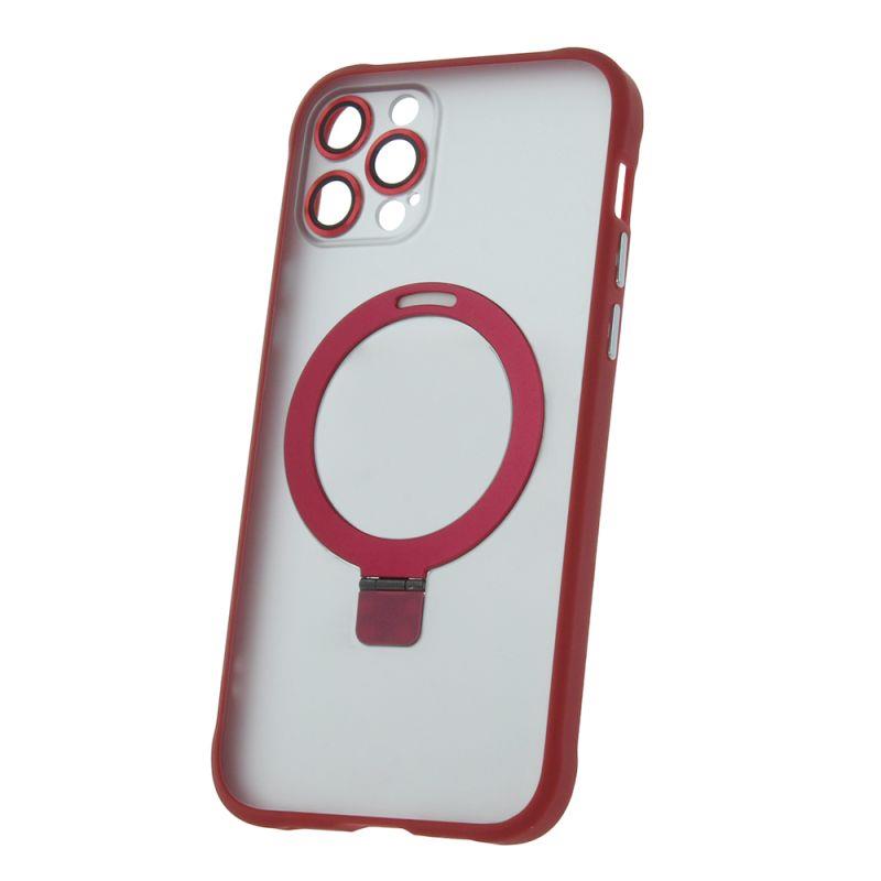 Levně Silikonové TPU pouzdro Mag Ring pro Apple iPhone 12 Pro, červená