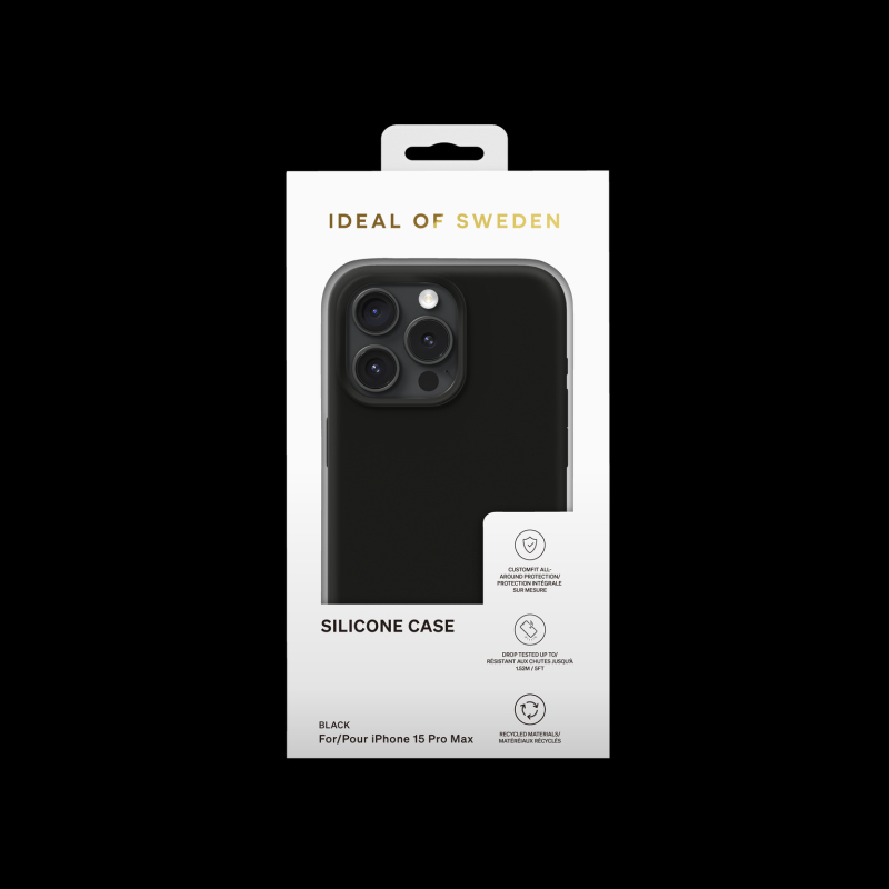 Silikonový ochranný kryt iDeal Of Sweden pro Apple iPhone 15 Pro Max, black