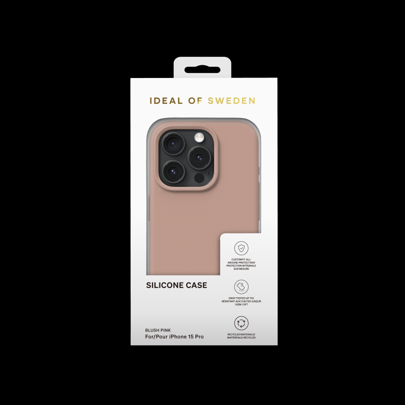 Silikonový ochranný kryt iDeal Of Sweden pro Apple iPhone 15 Pro, blush pink