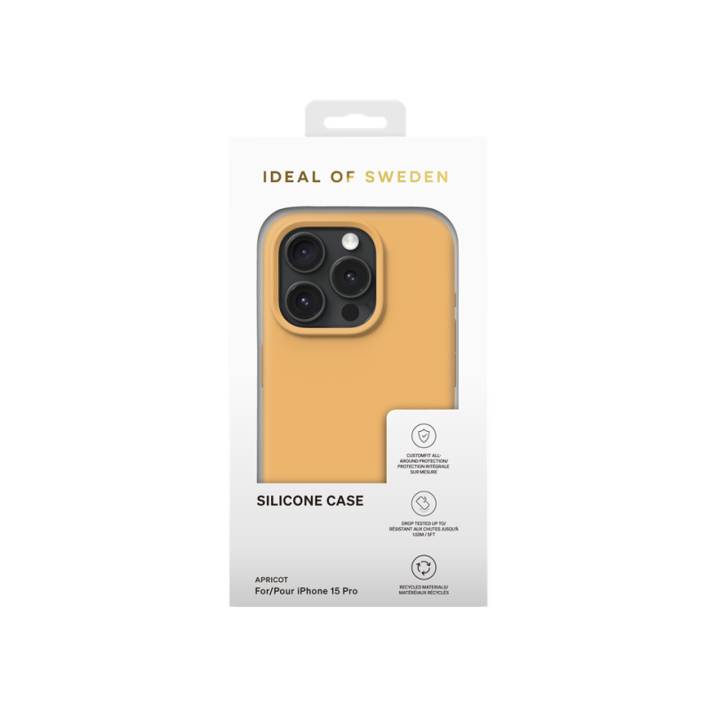Silikonový ochranný kryt iDeal Of Sweden pro Apple iPhone 15 Pro, apricot