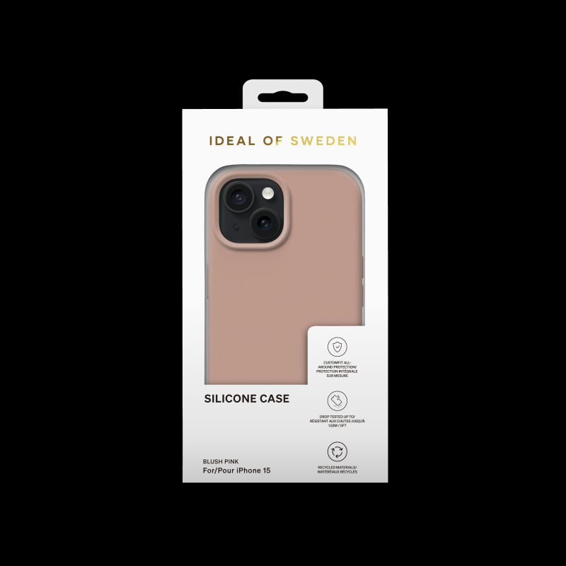 Silikonový ochranný kryt iDeal Of Sweden pro Apple iPhone 15, blush pink