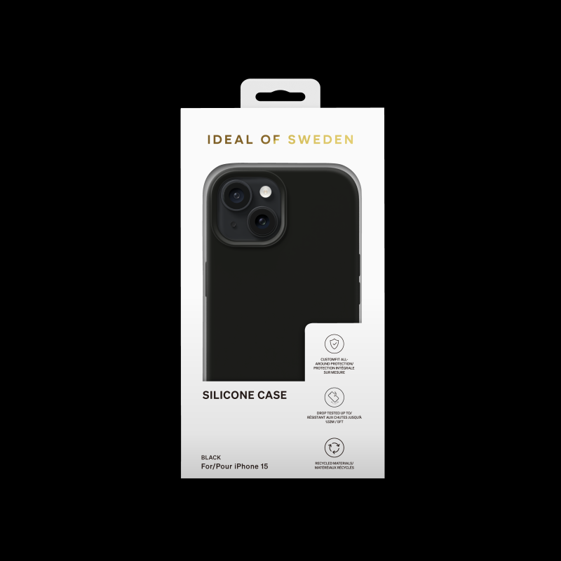 Silikonový ochranný kryt iDeal Of Sweden pro Apple iPhone 15, black