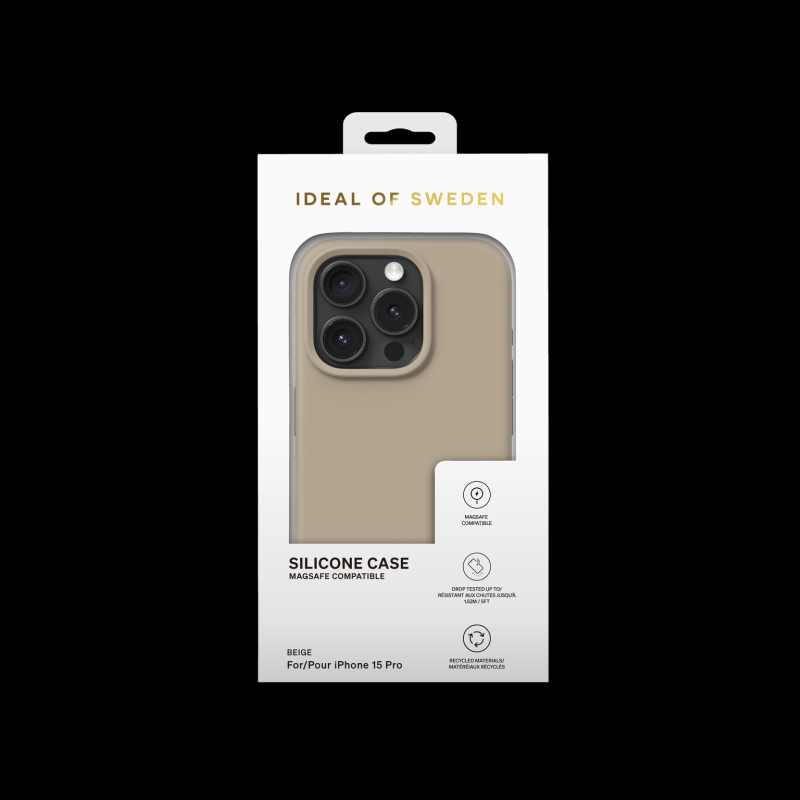 Silikonový ochranný kryt s MagSafe iDeal Of Sweden pro Apple iPhone 15 Pro, beige