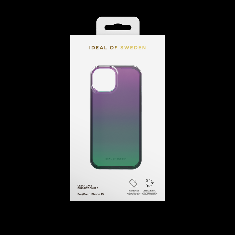 Levně Ochranný kryt Clear Case iDeal Of Sweden pro Apple iPhone 15, fluorite ombre