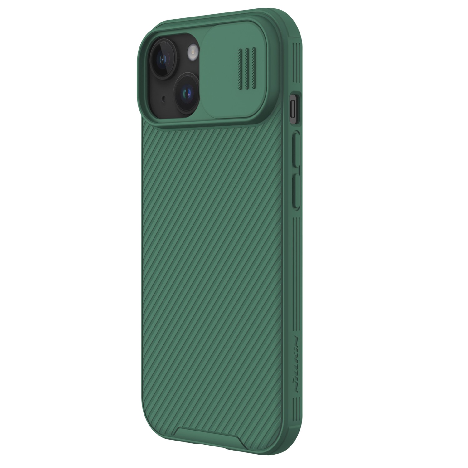 Levně Silikonový kryt Nillkin CamShield PRO pro Apple iPhone 15, tmavě zelená