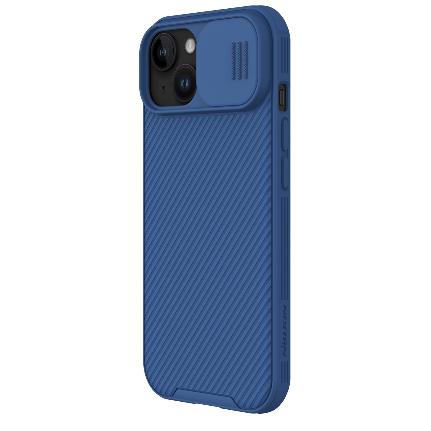 Levně Silikonový kryt Nillkin CamShield PRO pro Apple iPhone 15, modrá