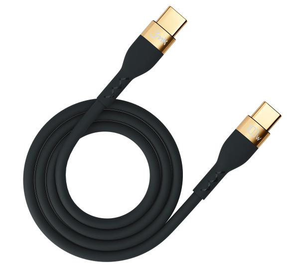 Data kabel 3mk Hyper Silicone USB-C/USB-C (PD), 100W, 5A, 2m, černá